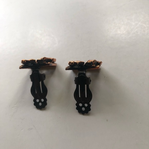 Copper  Dancing Figure Earrings - possibly 1950’s - clip on earrings - Picture 3 of 10